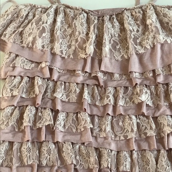 Kenar size size large pink tiered lace camisole shelf bra layered or tiered - Picture 7 of 13